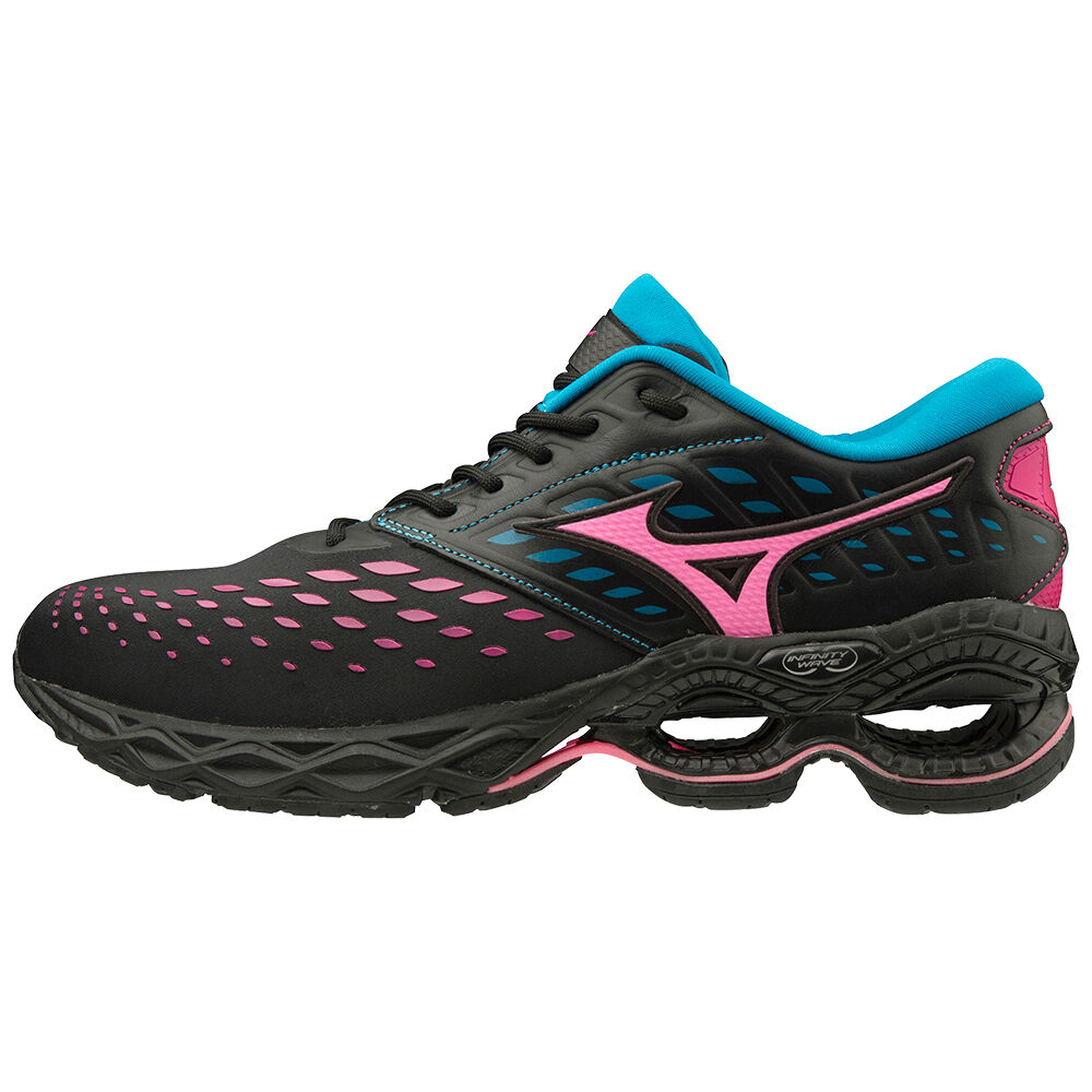 Mizuno Wave Creation LS Férfi Teremcipő Fekete/Rózsaszín/Kék UJA374105